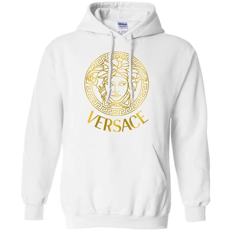 gold versace hoodie|Versace hoodie women.